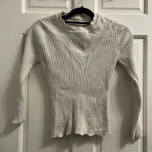 white winter thick tight long sleeve shirt